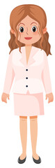 A secretary cartoon character on white background