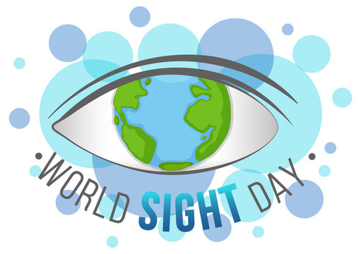 World Sight Day word logo with an earth eye
