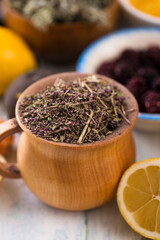 Still life with oregano for healing tea