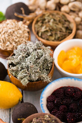 Honey, jam and medicinal herbs