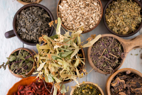 Traditional medicine herbs for tea