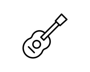 Acoustic guitar line icon. linear style sign for mobile concept and web design. Guitar musical instrument outline vector icon. Symbol, logo illustration. Pixel perfect vector graphics