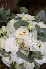 Wedding bouquet of white flowers. Wedding day