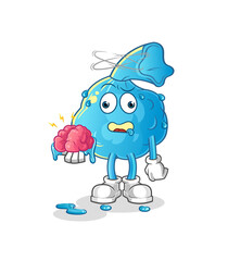 fever compress no brain vector. cartoon character