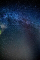 Starry sky with milky way. Night sky in Sweden in summer.
