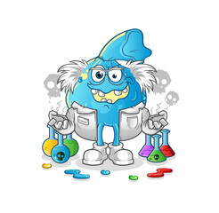 fever compress mad scientist illustration. character vector