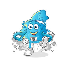 fever compress runner character. cartoon mascot vector