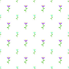 Seamless pattern in a modern style, small flowers on a white background. Modern design for paper, cover, fabric, interior decor and other users.