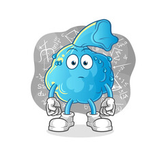 fever compress thinking hard vector. cartoon character