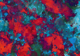 赤い幻想的な血の水彩テクスチャ背景
