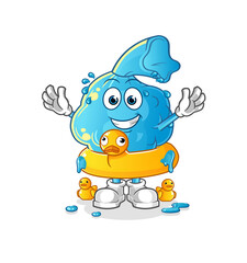 Fototapeta premium fever compress with duck buoy cartoon. cartoon mascot vector