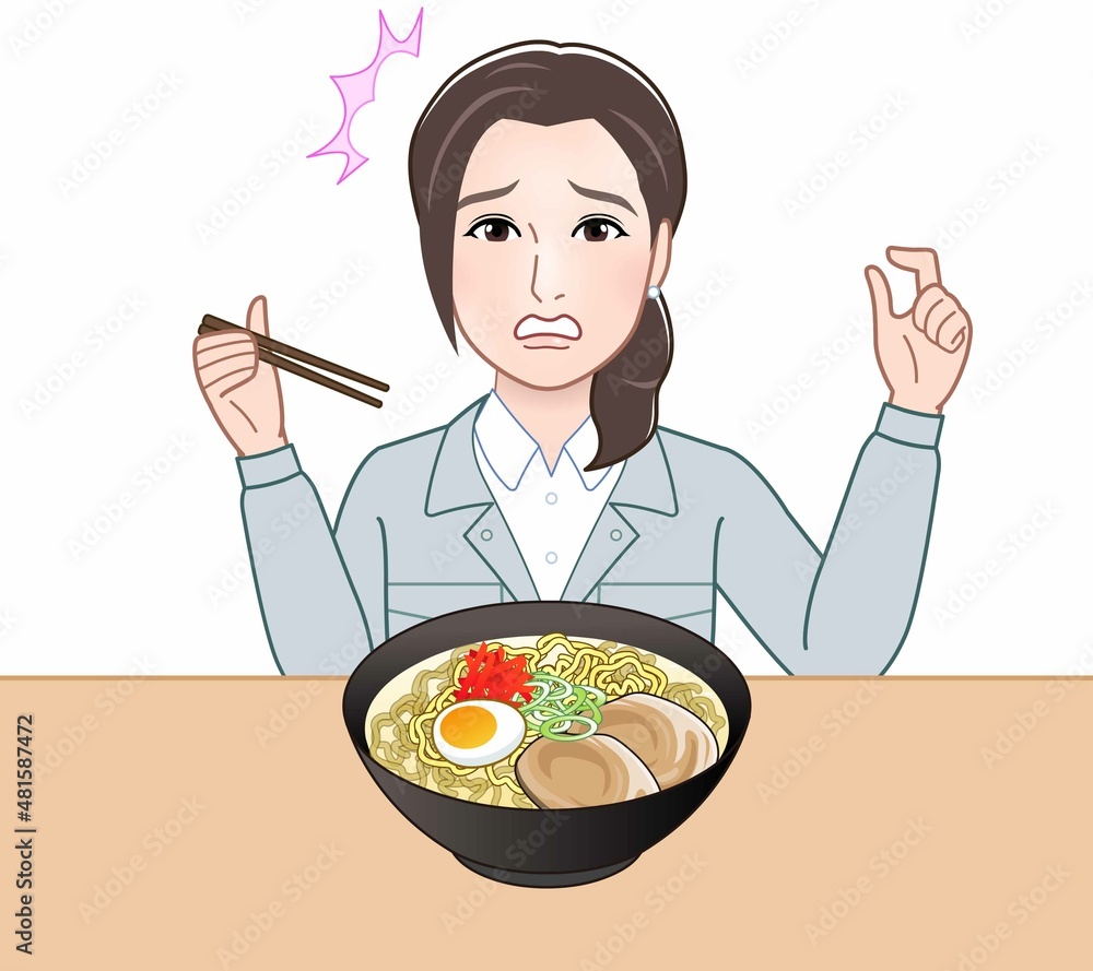 Wall mural 食事をしている女性