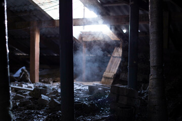 evaporation of sewerage in an improperly made venting system in the attic of a public house