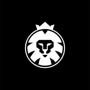 king lion head logo design Royalty Free Vector Image