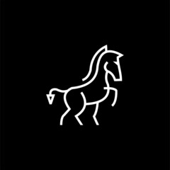logo horse line , logo horse line simple  , horse logo design creative design template vector image