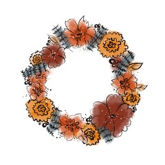 Autumn floral frame