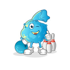 fever compress play bowling illustration. character vector