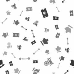 Set Jewelry online shopping, Gem stone, Necklace mannequin and Piercing on seamless pattern. Vector