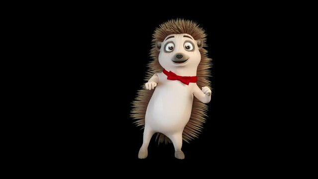 Hedgehog dancing a silly dance