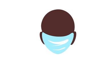 Obraz premium minimalist illustration afro portrait wearing a mask 