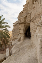 The caves  of the hermits are located near the Deir Hijleh Monastery - Monastery of Gerasim of Jordan in the Judean Desert in Israel