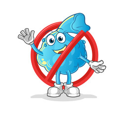 say no to fever compress mascot. cartoon vector