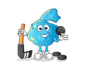 fever compress playing hockey vector. cartoon character