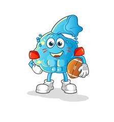 fever compress playing rugby character. cartoon mascot vector