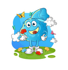 fever compress pick flowers in spring. character vector