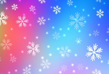 Fototapeta na wymiar Light Multicolor vector texture with colored snowflakes, stars.