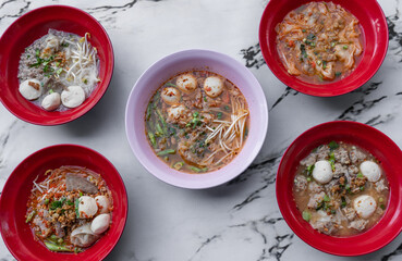 Thai Chinese Mixed Noodles and Fish Ball Soups