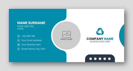 Email signature or footer and personal social media facebook cover design template - obrazy, fototapety, plakaty
