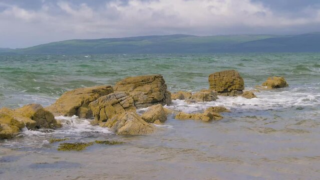 Landscape with rocks and sea at the west coast of the Isle of Arran, Scotland