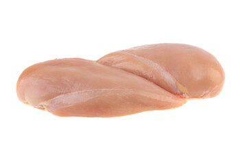 fresh piece of chicken fillet isolated on white background