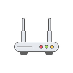 wifi router icon in color icon, isolated on white background 
