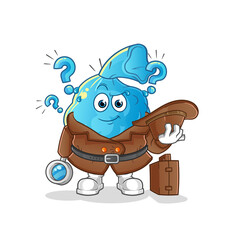 fever compress detective vector. cartoon character