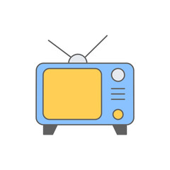 Analog TV Icon in color icon, isolated on white background 