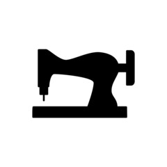 sewing machine Icon in black flat glyph, filled style isolated on white background