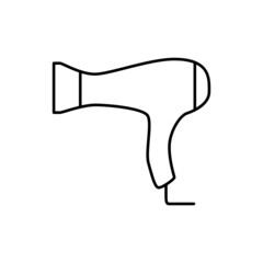 Hair dryer Icon in black line style icon, style isolated on white background