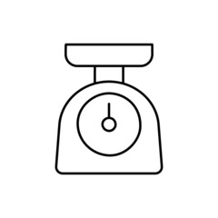 Kitchen Scale Icon in black line style icon, style isolated on white background