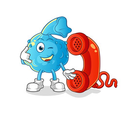 fever compress call mascot. cartoon vector