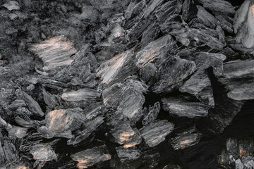  Surface of river and cracked ice