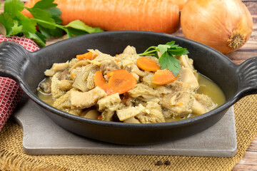 dish of tripe on a table