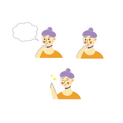 Young woman in a thoughtful pose. emotions/