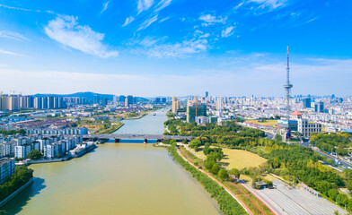 Fototapeta na wymiar Aerial photography of scenery in Suzhou section of Beijing Hangzhou canal