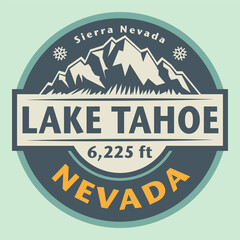 Emblem with the name of Lake Tahoe, Nevada - 481600447
