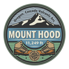 Emblem with the name of Mount Hood, Oregon - 481600632