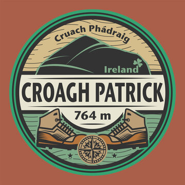Emblem with the name of Croagh Patrick, Ireland