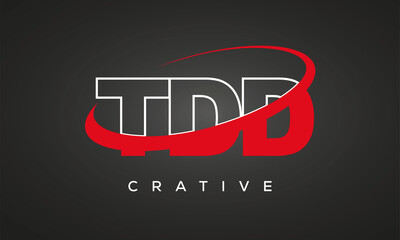 TDD creative letters logo with 360 symbol Logo design