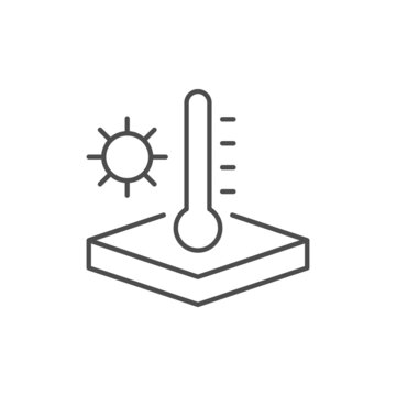 Material temperature line outline icon
